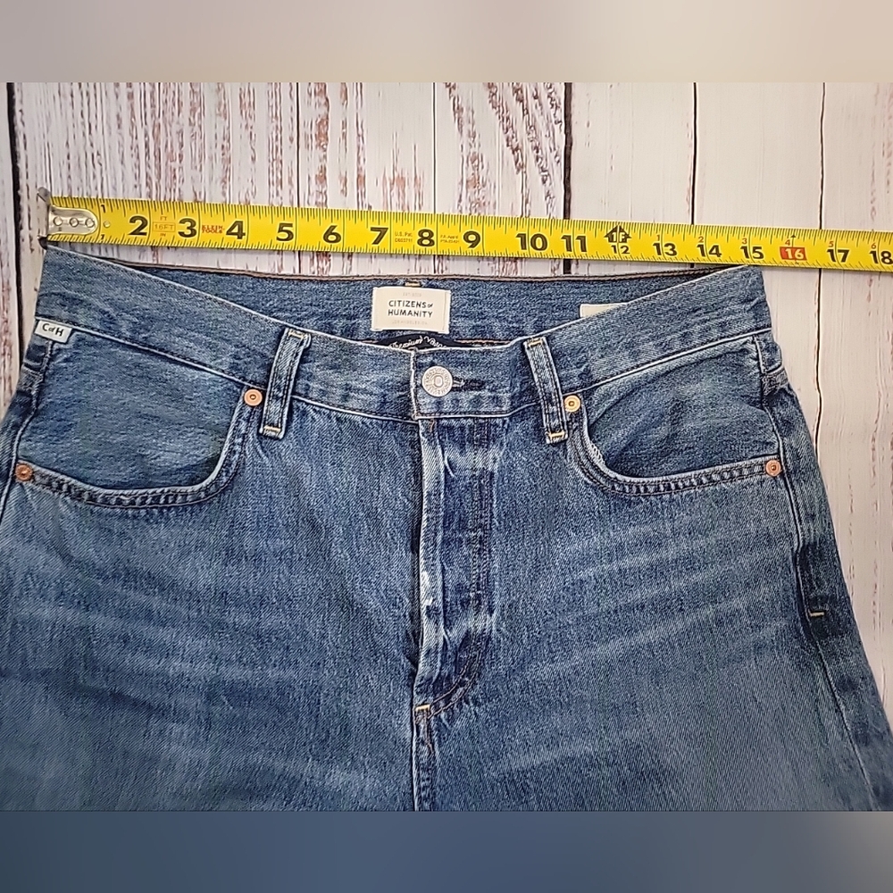 Citizens Of Humanity Annina High Rise Wide Leg Button Fly Jeans in Pinnacle 28 - Picture 6 of 11